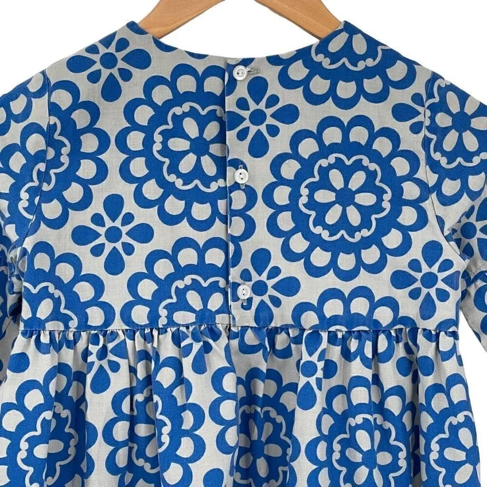 Kelly's Kids Bell Sleeve‎ Cassidy Dress Ruffle Bodice Girls 7-8 Gray Blue
